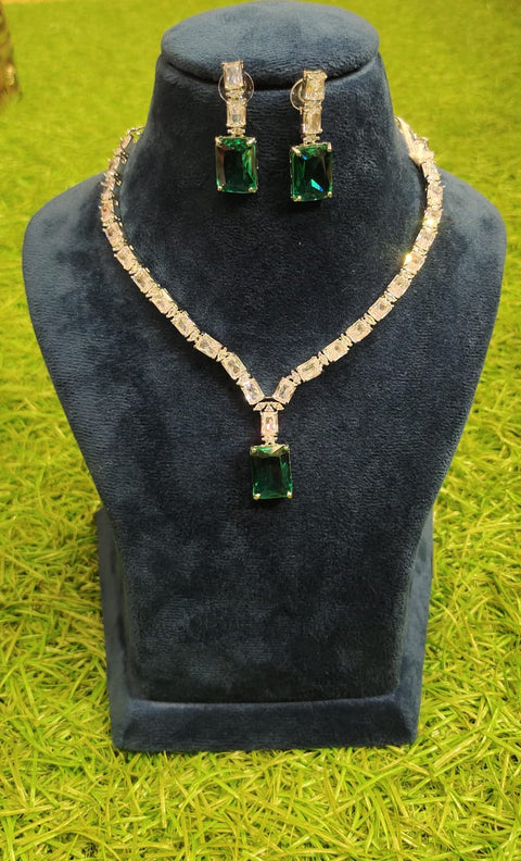 Sea Green Ruby Necklace Set