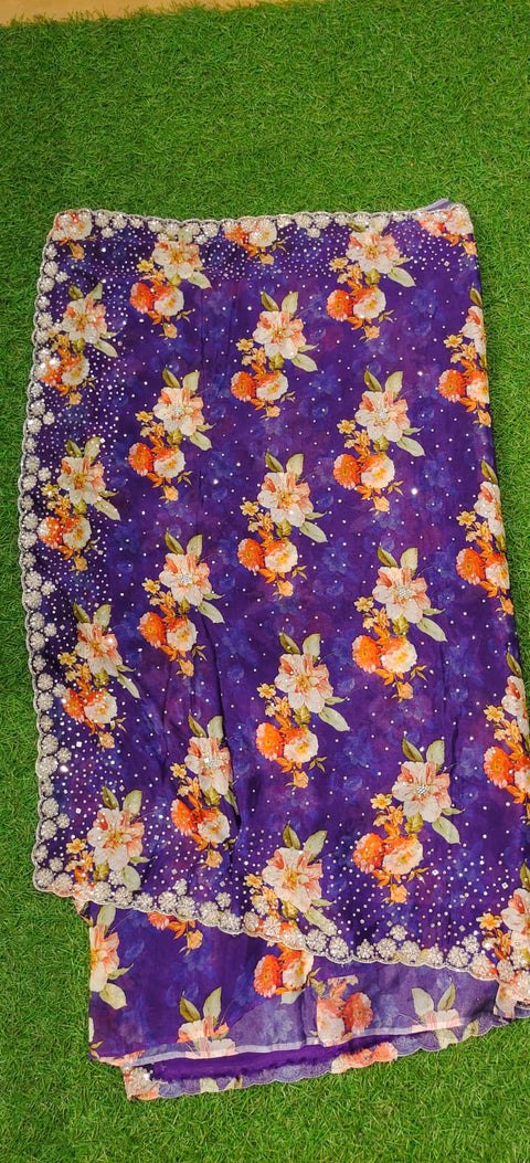 saree - violet