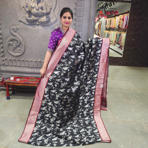 Black banarasi saree