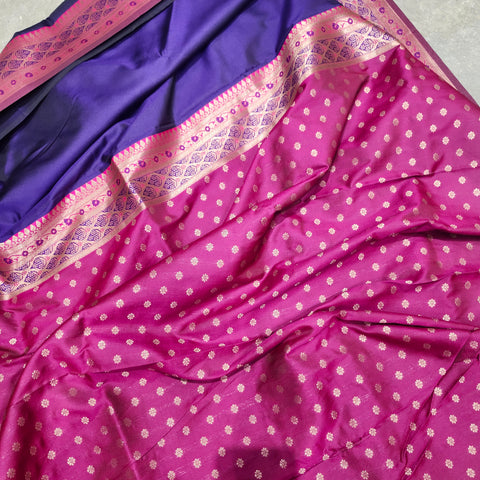 Vintage maroon banarasi saree