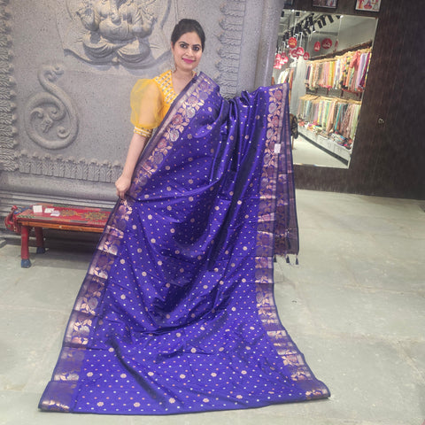 Blue banarasi all over saree