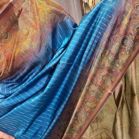 Banarasi sarees with kalamkari border