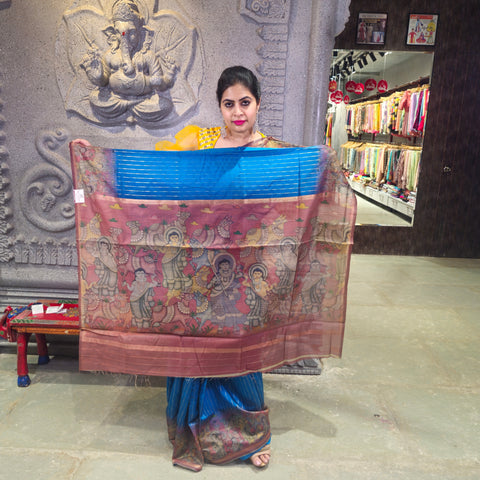 Banarasi sarees with kalamkari border