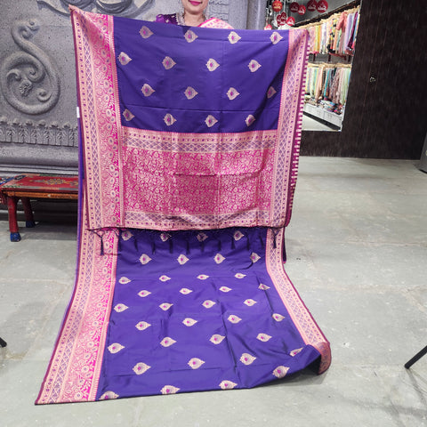 Vintage maroon banarasi saree