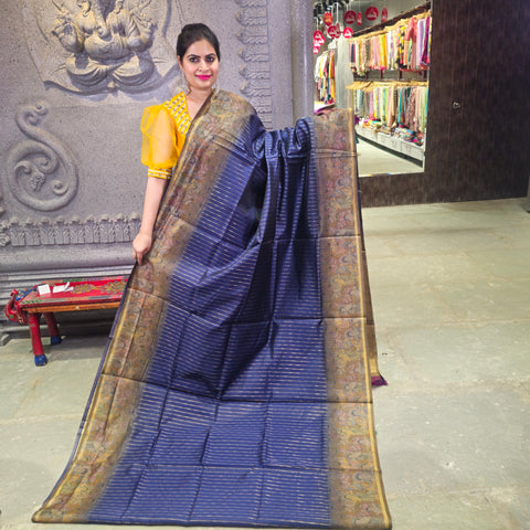 Banarasi sarees with kalamkari border