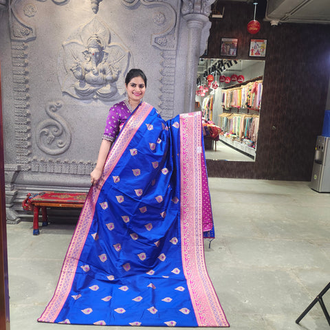 Vintage maroon banarasi saree