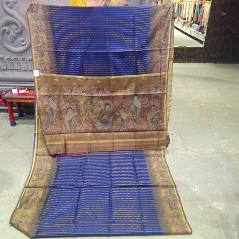 Banarasi sarees with kalamkari border