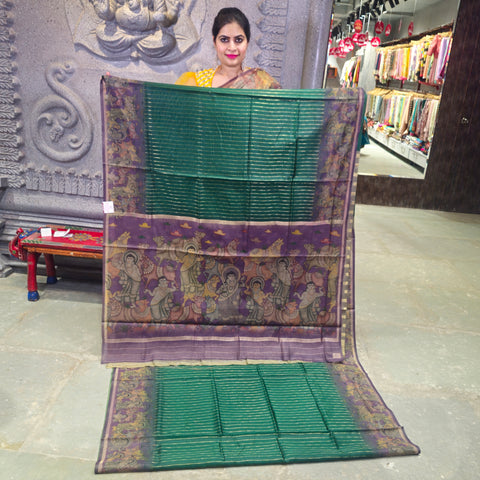 Banarasi sarees with kalamkari border