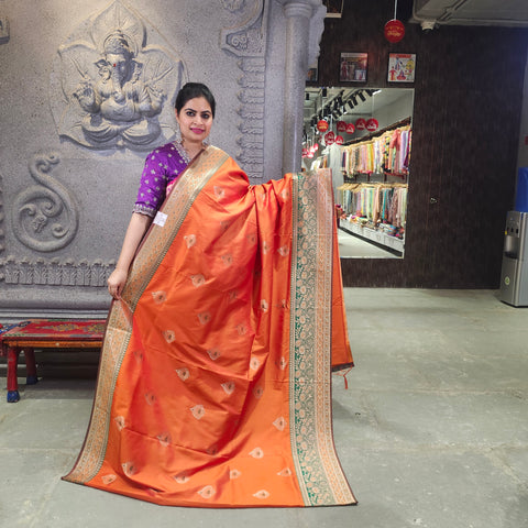 Vintage maroon banarasi saree