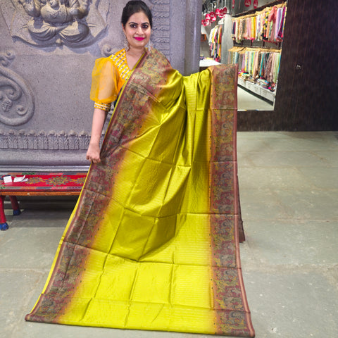 Banarasi sarees with kalamkari border