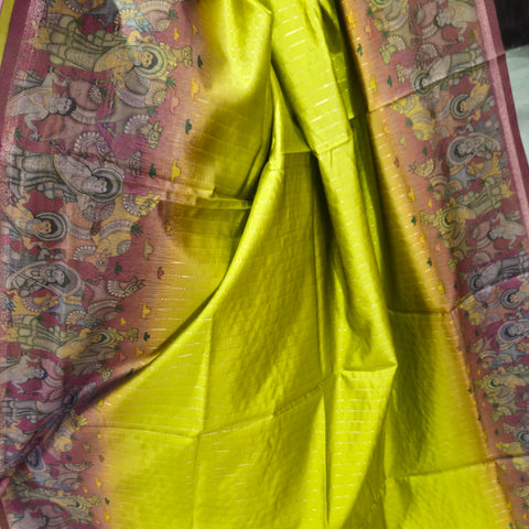 Banarasi sarees with kalamkari border