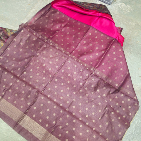 Banarasi sarees with kalamkari border