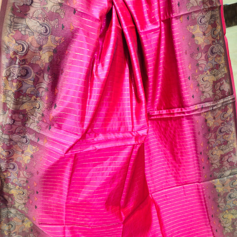 Banarasi sarees with kalamkari border