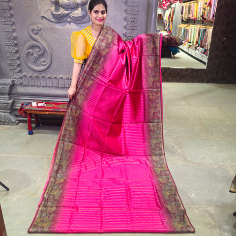 Banarasi sarees with kalamkari border