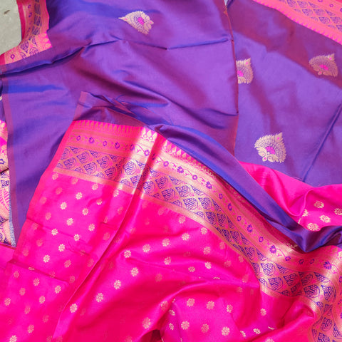 Vintage maroon banarasi saree