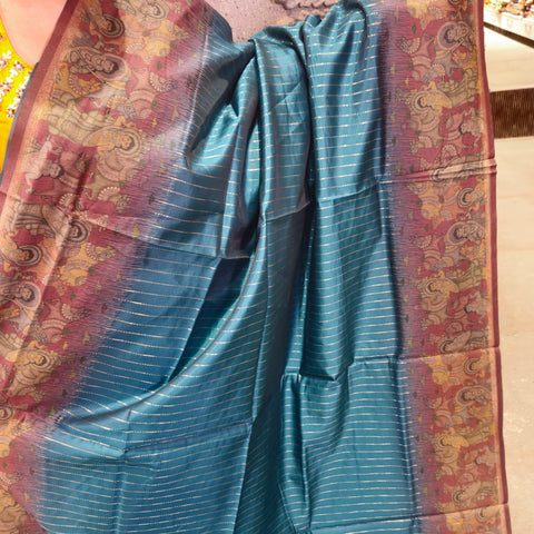 Banarasi sarees with kalamkari border