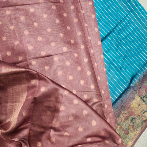 Banarasi sarees with kalamkari border