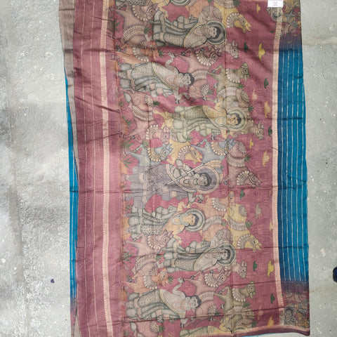 Banarasi sarees with kalamkari border