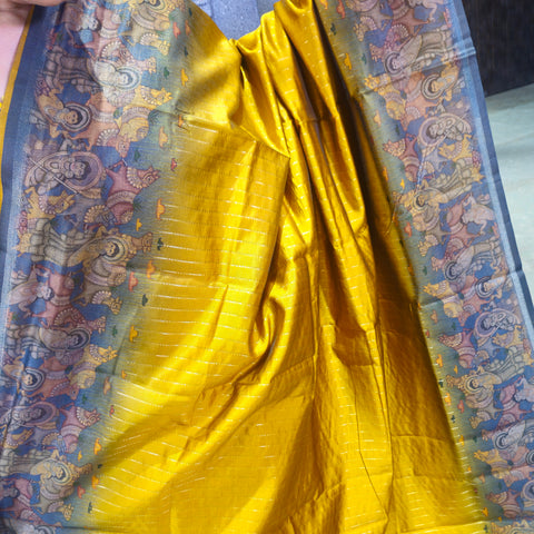 Banarasi sarees with kalamkari border