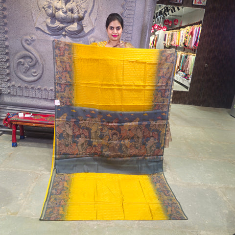 Banarasi sarees with kalamkari border