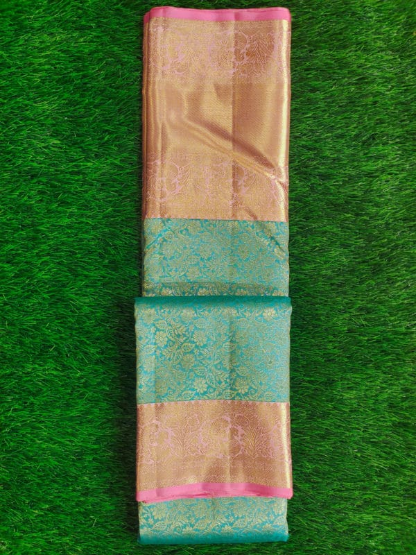 turquoise kanchivaram silk sarees