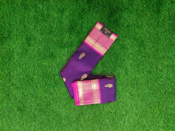 violet kanchivaram silk saree