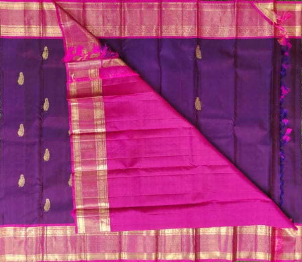 violet kanchivaram silk saree