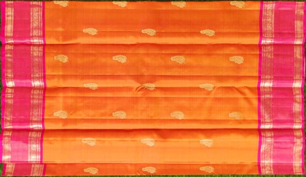 orange kanchivaram silk saree
