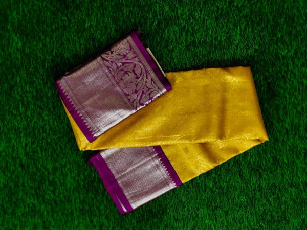 yellow kanchivaram silk saree