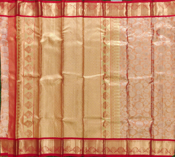 red kanchivaram tissue silk