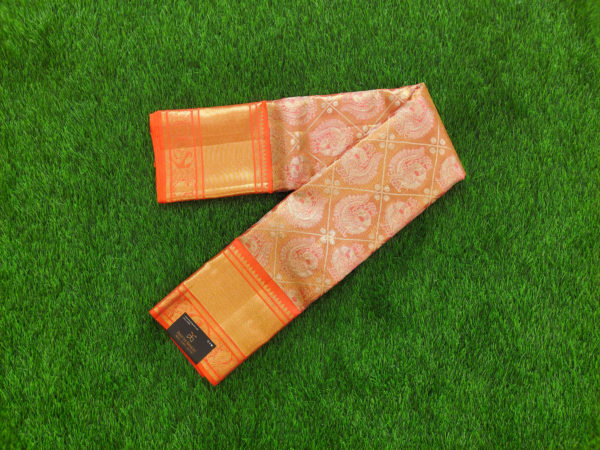 orange kanchivaram tissue saree